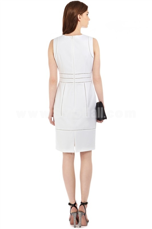 KM Fashion Simple Design Sleeveless Dress Evening Dress KC076