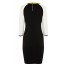 KM Seventh Sleeve Knitting Color Contrast Slim Dress Evening Dress KQ132