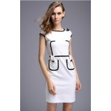 Wholesale - KM  Simple Design Wgite Color Slim Dress Evening Dress ML1397