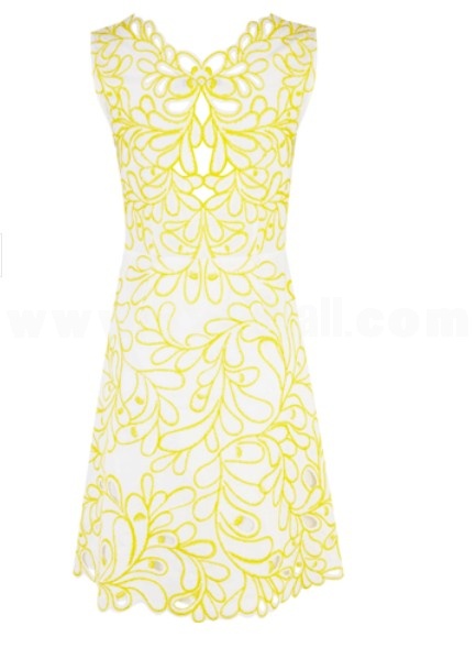 COAST New Arrival Luxury Yellow Embroidery Dress Evening Dress DQ195