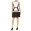 New Arrival Fashion Color Contrast Square-cut Collar Dress Evening Dress DQ168
