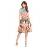 Wholesale - COAST  Vintage Style Slim Flower Printing Sleeveless Slim Dress Evening Dress