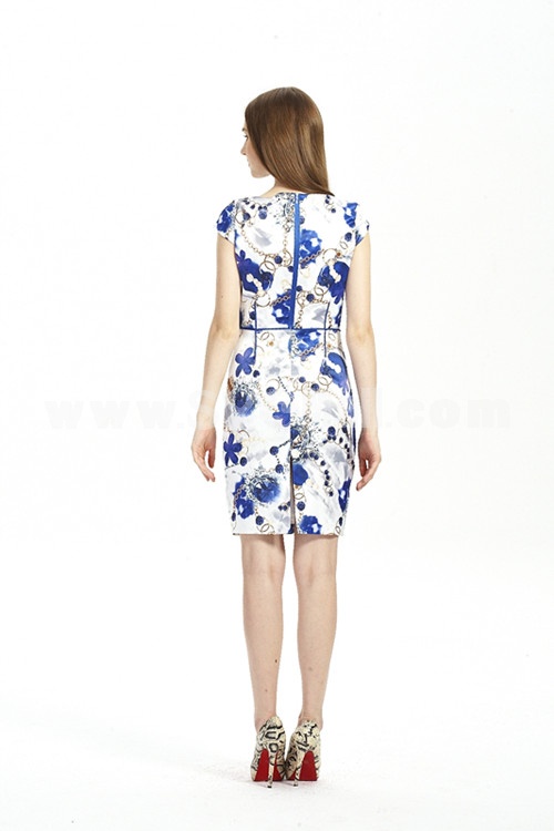 New Arrival Simple Printing Slim Dress Evening Dress KC049