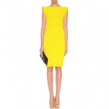 Wholesale - KM Round Neck Short Sleeve Solid Color Dress Evening Dress