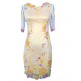 Wholesale - KM  Elegant Embroidery Fifth Sleeve Slim Dress Evening Dress DQ181