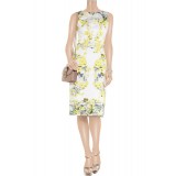 Wholesale - Elegant Yellow Flower Printing Slim Dress Evening Dress KC094