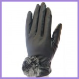 Wholesale - Leather women conductive touchscreen gloves