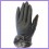 Leather women conductive touchscreen gloves