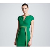 Wholesale - Sexy V-neck Corlor Contrast Slim Dress Evening Dress