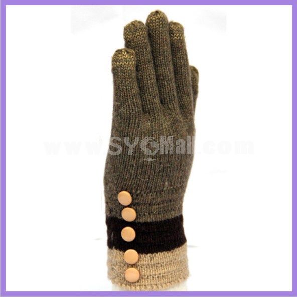 Boutique women cony hair knitted conductive touchscreen gloves