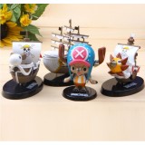 Wholesale - 4pcs/Kit One Piece Sunny,Going Merry,Mobby Dick,Chopper Action Figurines/Garage Kit Model Toy