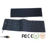 Wholesale - Black color Waterproof Silicone Wired Keyboard