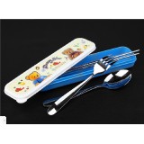 Wholesale - Large Size Portable Stainless Steel Tableware Set Fork Spoon and Chopsticks Set 
