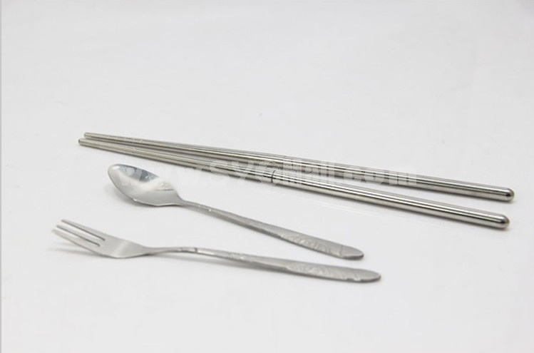 Portable Stainless Steel Tableware Set Fork Spoon and Chopsticks Set 