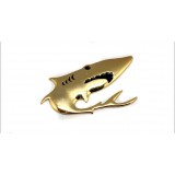 Wholesale - Goldtone METALLIC Shark Bumper Badge/Sticker Decal