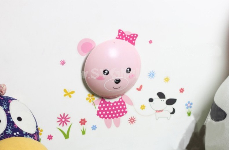 DIY Luminous Cartoon Wall Sticker Night Light Pink Piggy