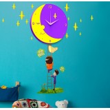 Wholesale - DIY Moon Clock LED Night Light Wall Sticker