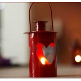 Wholesale - European Style Red Color Hallowed-out Loving-heart Shaped Candle Holder Candlestick