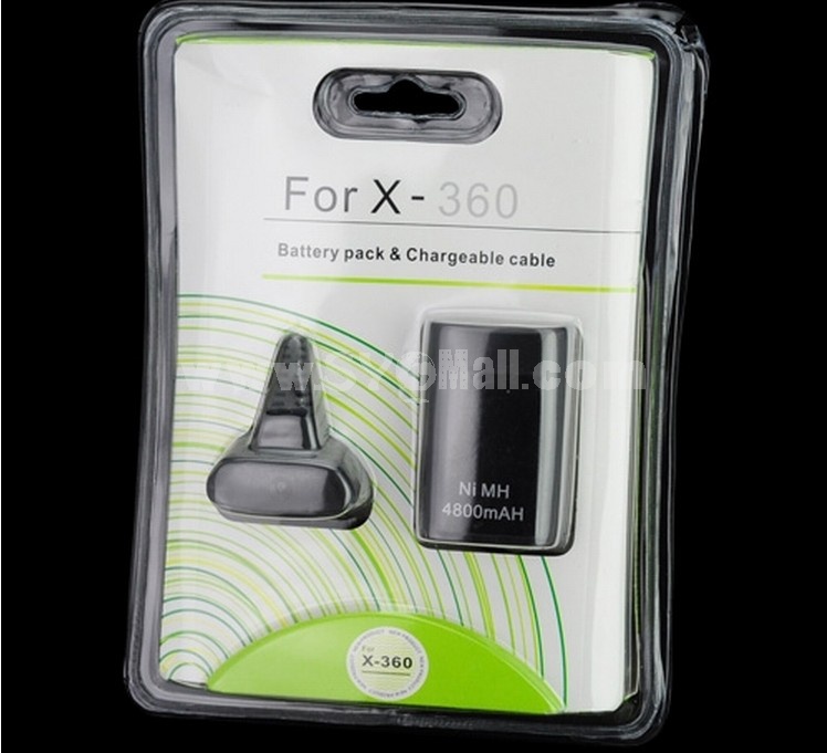 Wireless For X-360 Controller Battery Pack & Chargeable Cable-Black