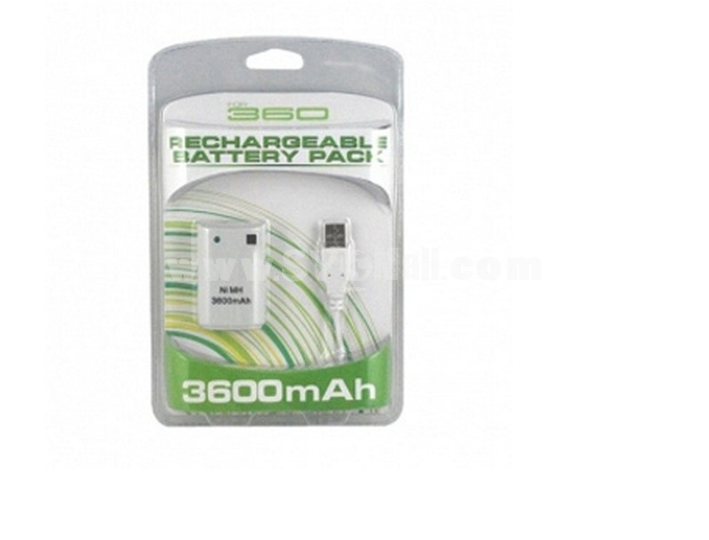 3600mAh Rechargeable Battery Pack For Xbox 360 Controller