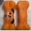 Brown Color Bone Shaped Squeaking Dog Toy Pet Toy for Medium-size Dogs