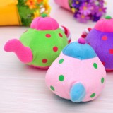 Wholesale - Squeaking Dog Chewing Toy Plush Toy Dog Toy Pet Toy -- Candy Color Teapot