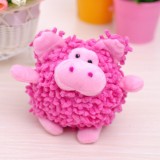 Wholesale - Squeaking Dog Chewing Toy Plush Toy Dog Toy Pet Toy for Small Dog Teddy -- Cartoon Pink Pig