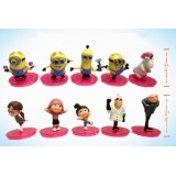 Wholesale - DESPICABLE ME 2 The Minions Family Action Figure/Garage Kit Vinly with Stand 10pcs/Kit 2.0"