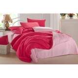 Wholesale - LLANCL Pure Color 4 Pieces Duvet Cover Set Bedding Set -- Red/Pink