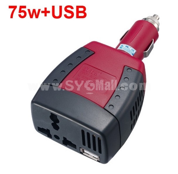 75W+USB 12V-220V Power Inverter
