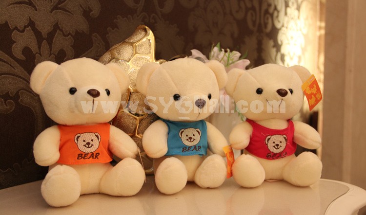 Teddy Bear with Vest Plush Toy 18cm/7" 3PCs