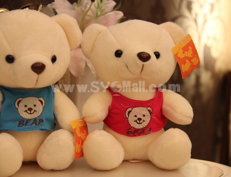 Teddy Bear with Vest Plush Toy 18cm/7" 3PCs