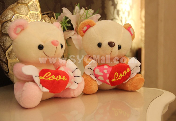 Angel Bear with Loving-heart Plush Toy 18cm/7" 2PCs