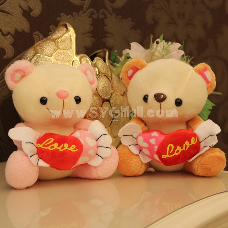 Angel Bear with Loving-heart 12s Voice Recording Doll Sound Recordable Plush Toy 18cm/7"