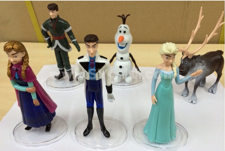 Frozen Elsa Anna and Olaf Garage Kits PVC Toys MFigure Toys 5-6inch 6pcs/Lot