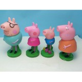 wholesale - 4Pcs Set Peppa Pig PVC Action Figure Toys with Stamp