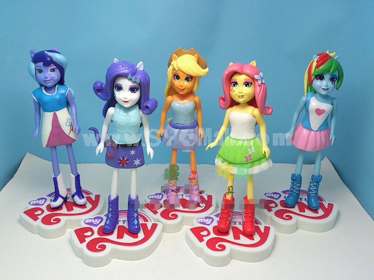 My Little Pony Equestria Girls Figures Toys with Standing Board 5pcs/Lot 13cm/5inch