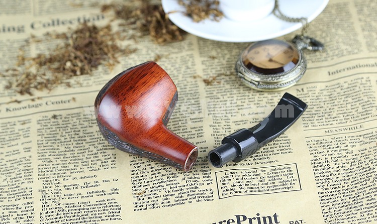 Sandalwood Pipe Handmade Wooden Pipe with Smoker's Companions Mouthpieces