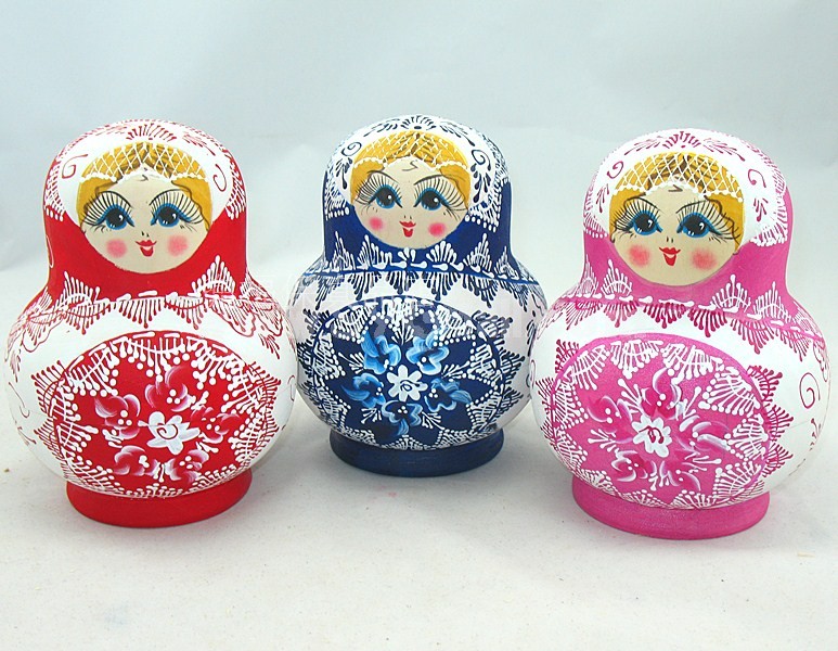 10pcs Russian Nesting Doll Handmade Wooden Doll Pot-bellied Doll