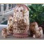 7pcs Wooden Wooden Russian Nesting Doll Toy Russian Doll Handmade Wishing Dolls -- Pink