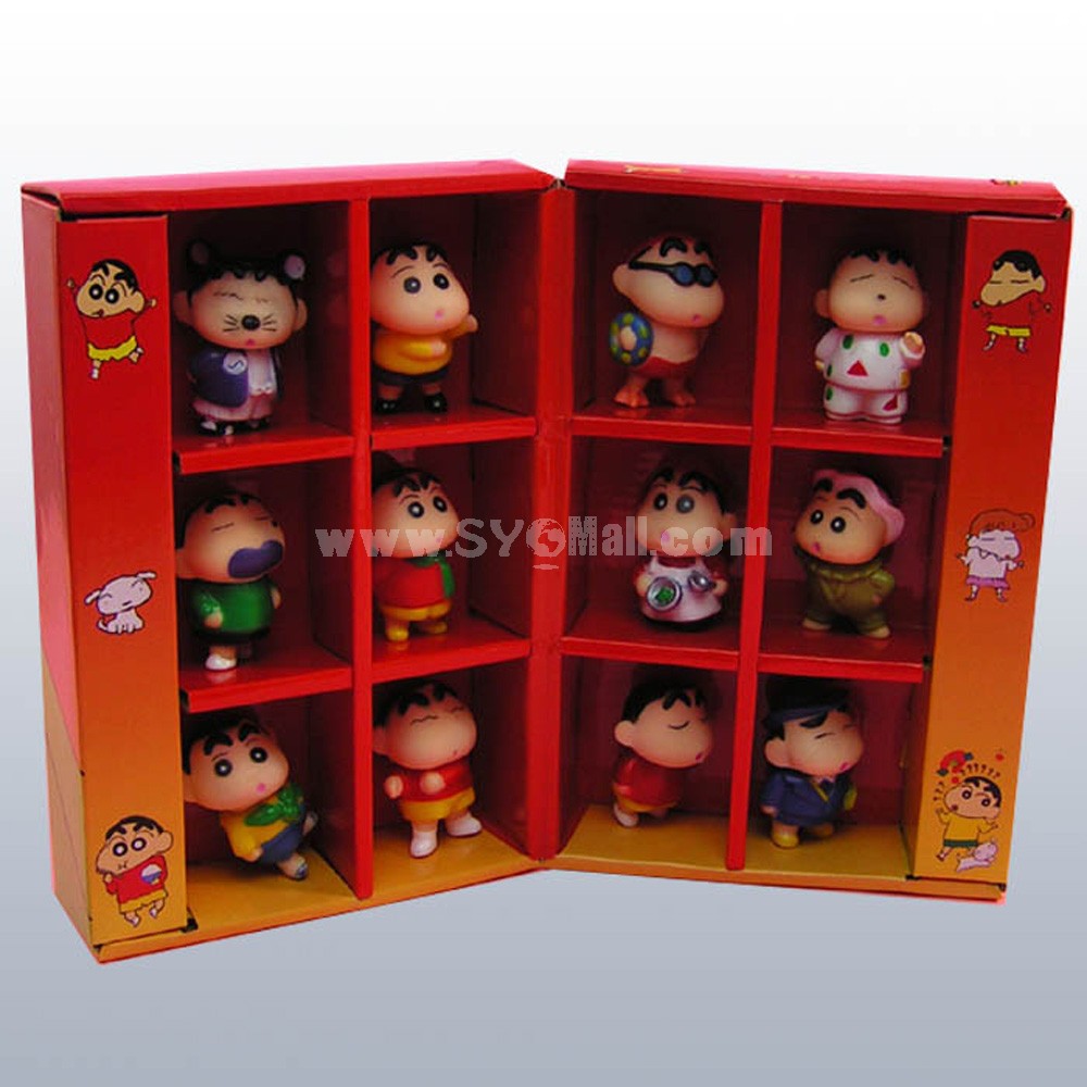 Crayon Shin-chan Figures Toys Vinyl Toys with Gift Box 12pcs/Lot 5cm/2.0inch Height