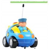 Wholesale - RC Romote Cute Cartoon Police Car Model Car Toy with Sound and Light Effect