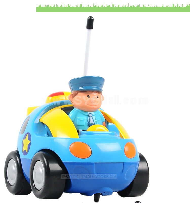 RC Romote Cute Cartoon Police Car Model Car Toy with Sound and Light Effect