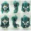Green Hair Hatsune Miku Figure Toys with Standing Board 3pcs/Lot 10cm/3.9inch