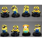 wholesale - Minions Despicable Me Figures Toys with Black Standing Board 8pcs/Lot 1.2-2.0inch