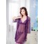 Lady Sexy Lingerie Set with G-string Shawl Purple Tulle Transparent Nightwear 3016