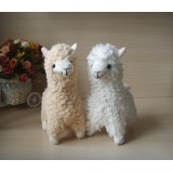 Wholesale - Cute Alpaca Plush Toy Llama Stuffed Animal Kids Doll 23cm/9inch 2pcs/Lot White and Creamy Yellow