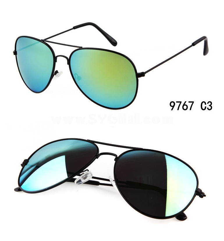 Retro Mirror Aviator Sunglasses with Spectacle Case 9767