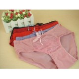 Wholesale - Lady Middle Waist Bodyfit Solid Color Emboidery Underwear (3031K)