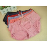 Wholesale - Lady Middle Waist Solid Color Emboidery Underwear (9971K)